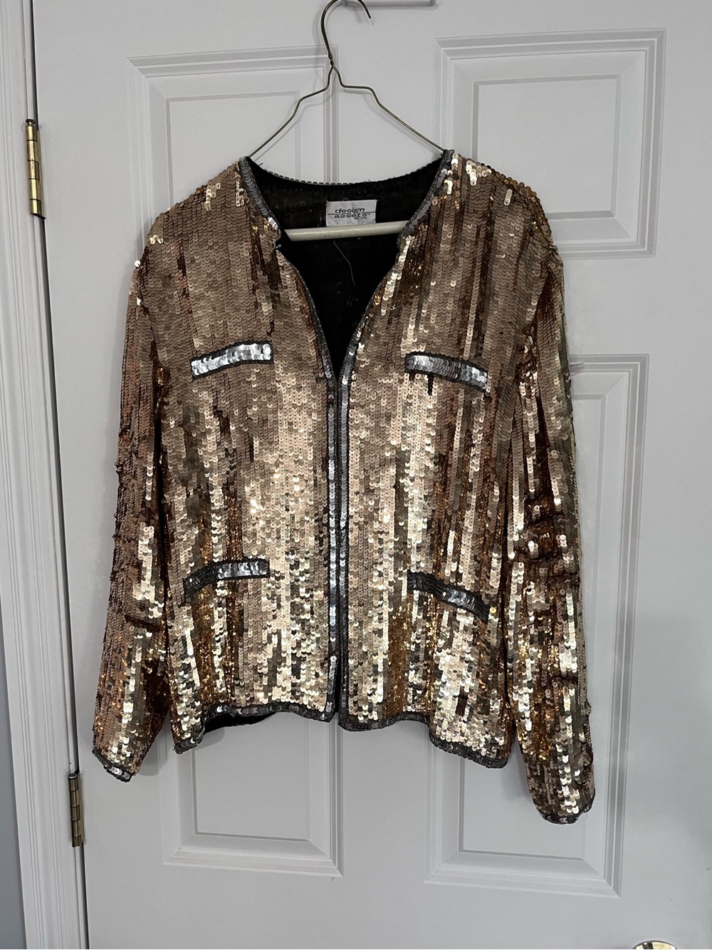 Gold sequin jacket, sz M